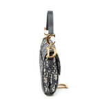 Dior New Saddle Bag Navy Beige Oblique Jacquard Canvas — view 4