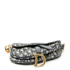 Dior New Saddle Bag Navy Beige Oblique Jacquard Canvas — view 6