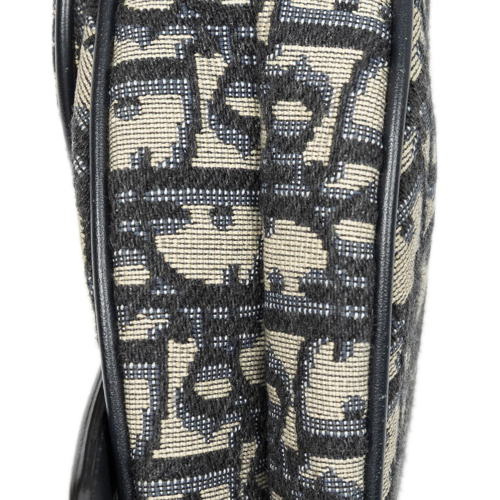 Dior New Saddle Bag Navy Beige Oblique Jacquard Canvas — view 7