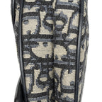 Dior New Saddle Bag Navy Beige Oblique Jacquard Canvas — view 7