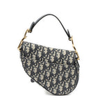 Dior New Saddle Bag Navy Beige Oblique Jacquard Canvas — view 5