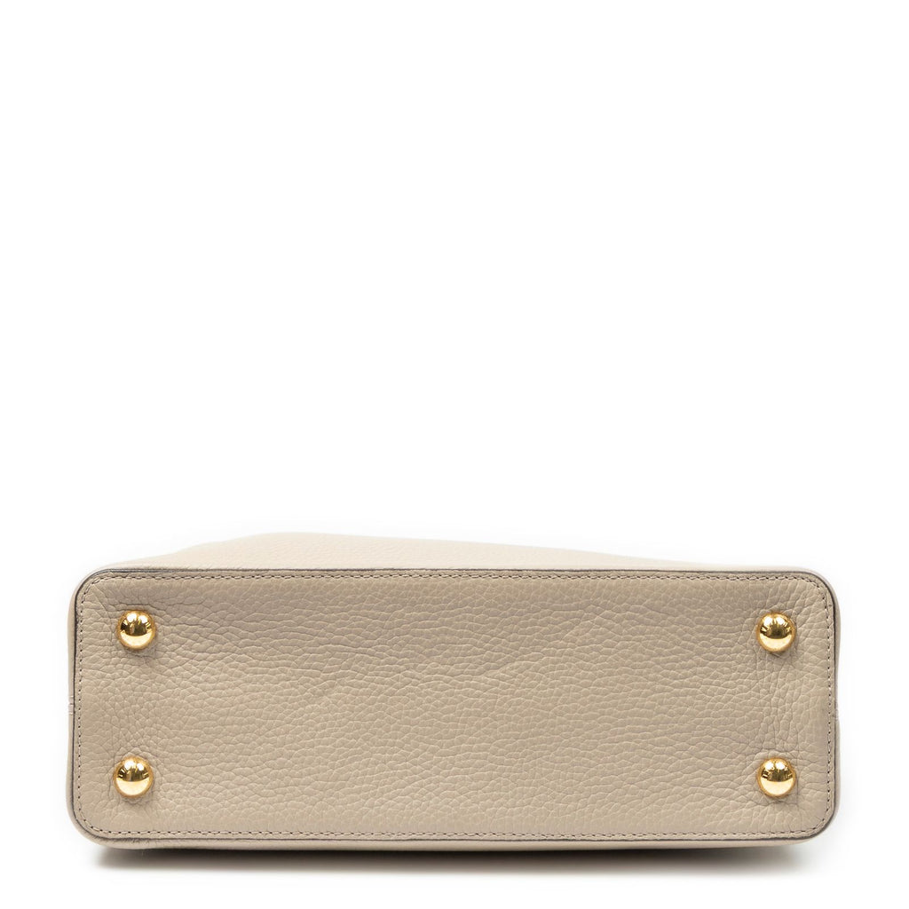 Louis Vuitton Capucines Taupe Taurillon Clemence Leather Handbag — view 6