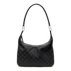 Gucci Shoulder Zip Hobo Black GG Canvas