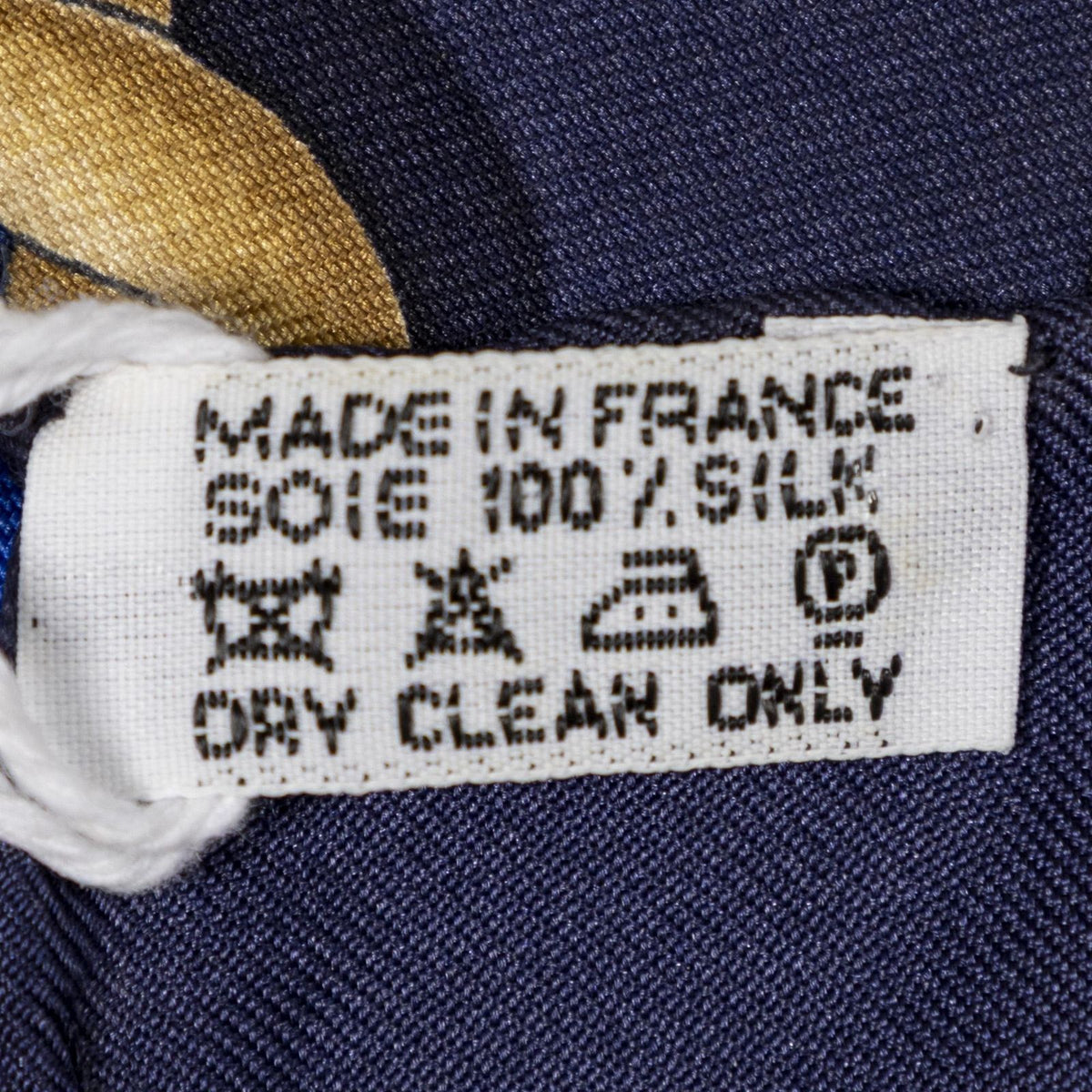 Hermes Scarf Navy Blanc's White Twill Silk — view 5