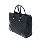 Gucci Nail Head Tote Black GG Canvas — view 2