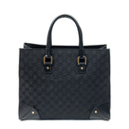 Gucci Nail Head Tote Black GG Canvas
