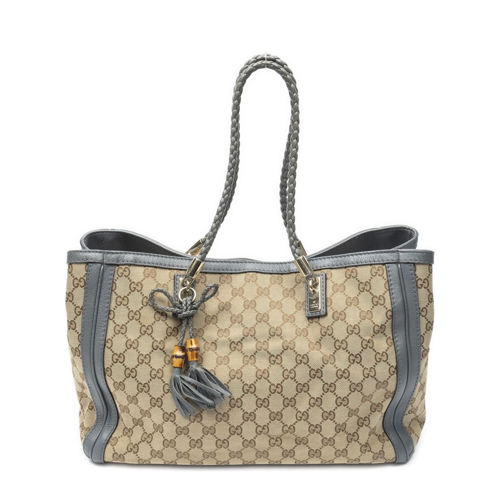 Gucci Falabella Tote Beige Gray GG Canvas