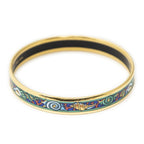 Hermes Enamel Bangle Green Gold Plated Bracelet — view 3