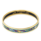 Hermes Enamel Bangle Green Gold Plated Bracelet — view 2