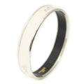 Hermes Enamel Bangle Ivory Silver Plated Bracelet