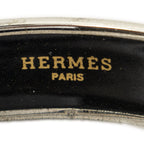 Hermes Enamel Bangle Ivory Silver Plated Bracelet — view 4