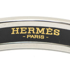 Hermes Enamel Bangle Gray Silver Plated Bracelet — view 4