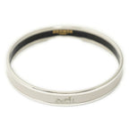 Hermes Enamel Bangle Gray Silver Plated Bracelet — view 2