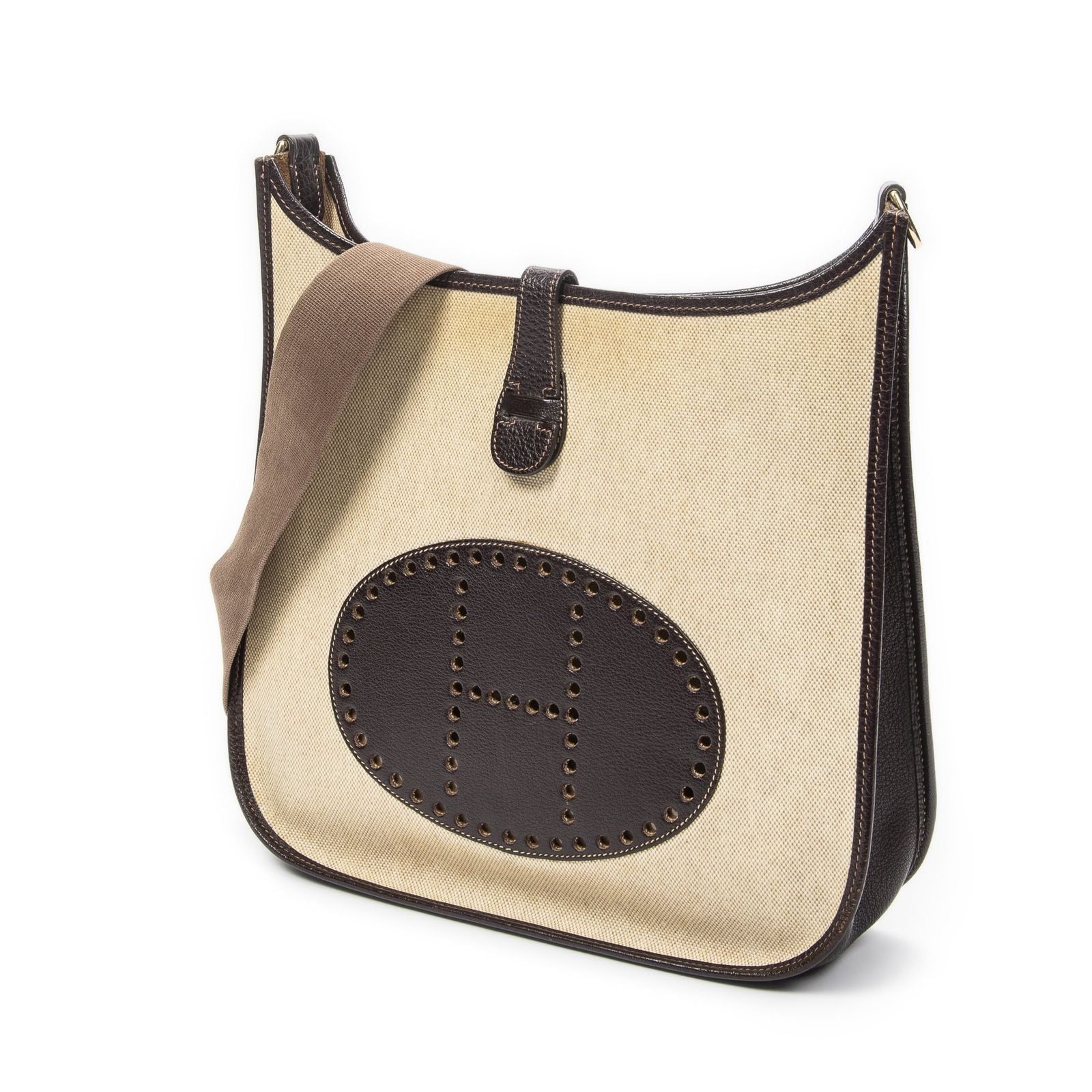 Hermes Evelyne I Beige Toile Shoulder Bag — view 2