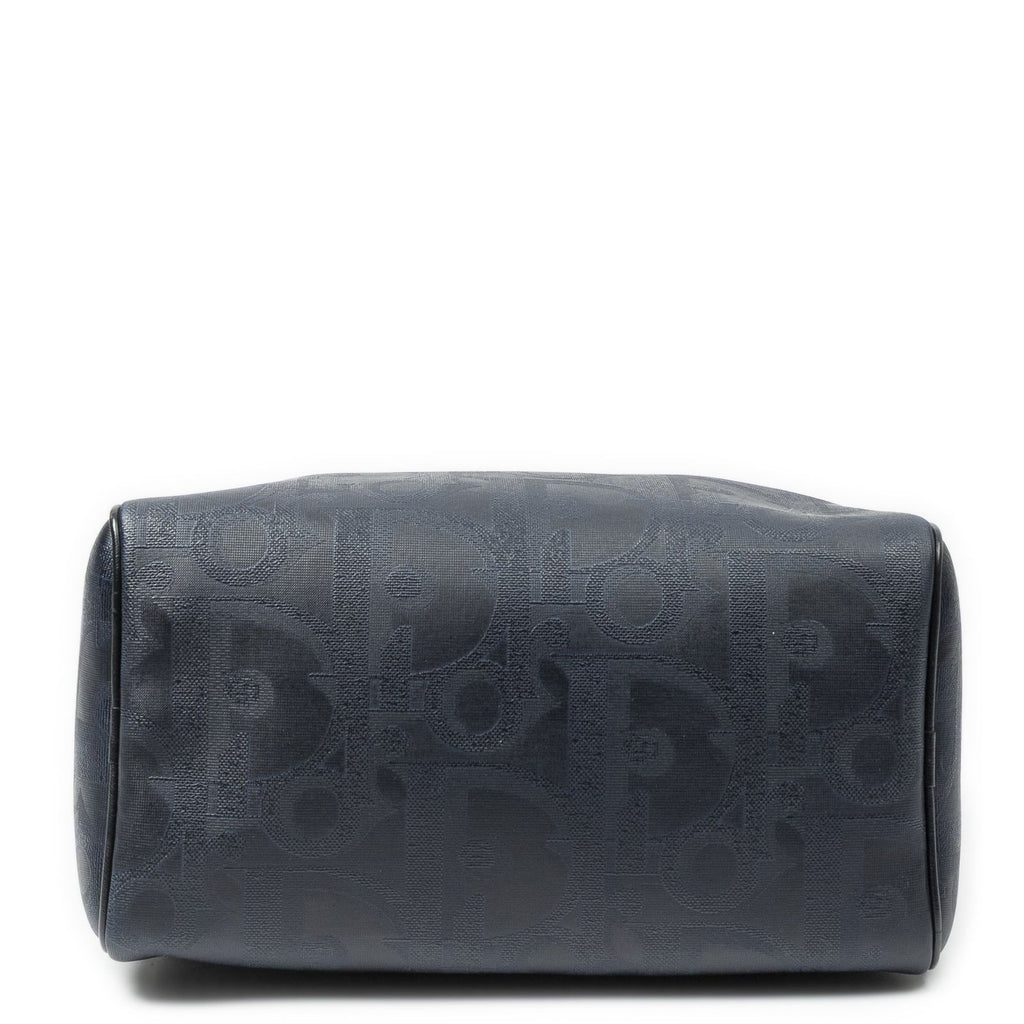 Dior Small Boston Navy Maxi Trotter Pattern Canvas Handbag — view 6