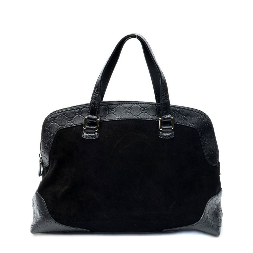 Gucci Medium Joy Tote Black Guccissima Suede
