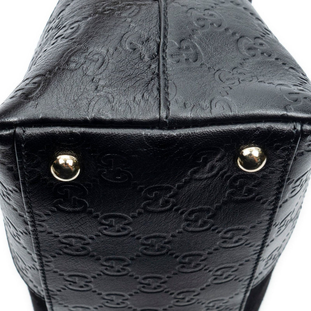 Gucci Medium Joy Tote Black Guccissima Suede — view 8