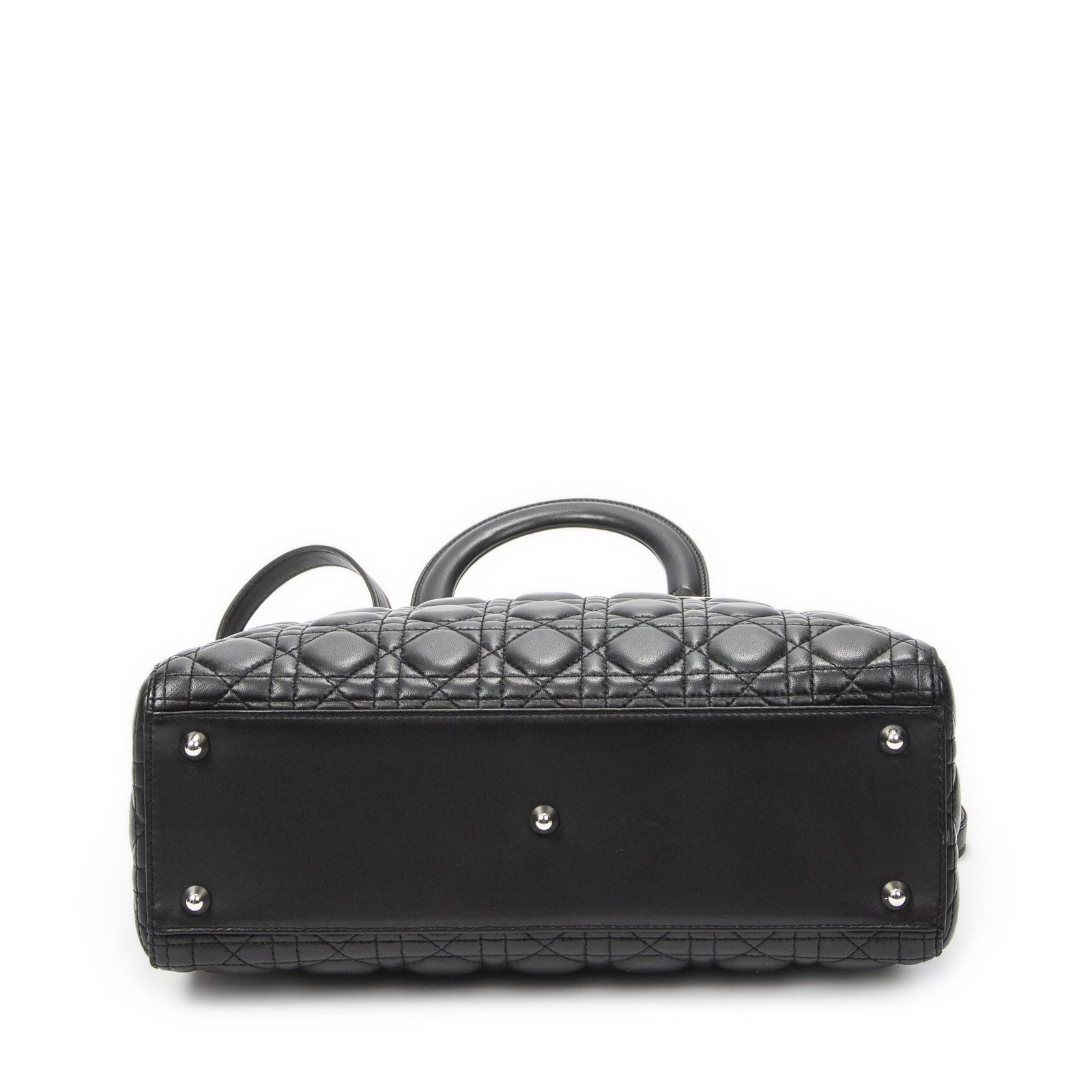Dior Large Lady Dior Zip Black Cannage Lambskin Leather Handbag — view 6