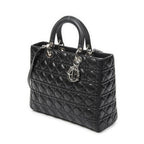 Dior Large Lady Dior Zip Black Cannage Lambskin Leather Handbag — view 2