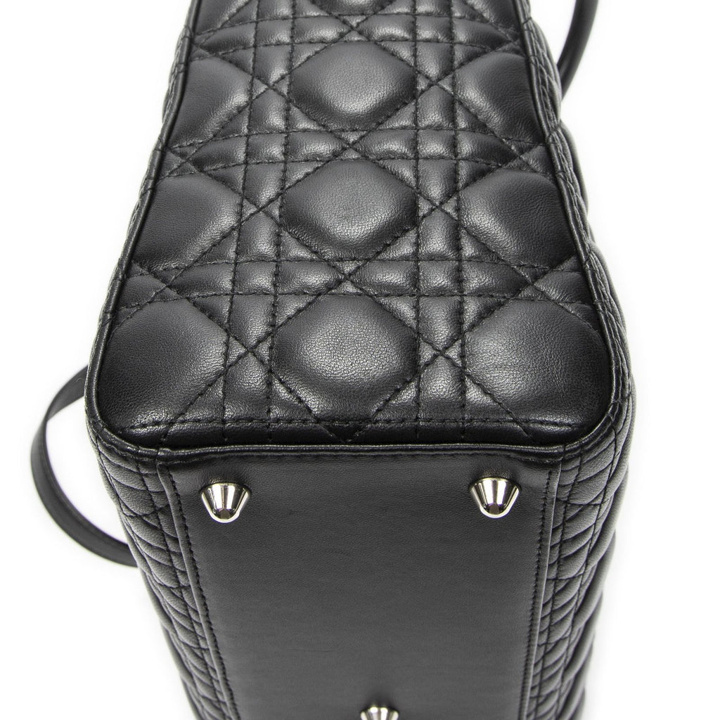 Dior Large Lady Dior Zip Black Cannage Lambskin Leather Handbag — view 7