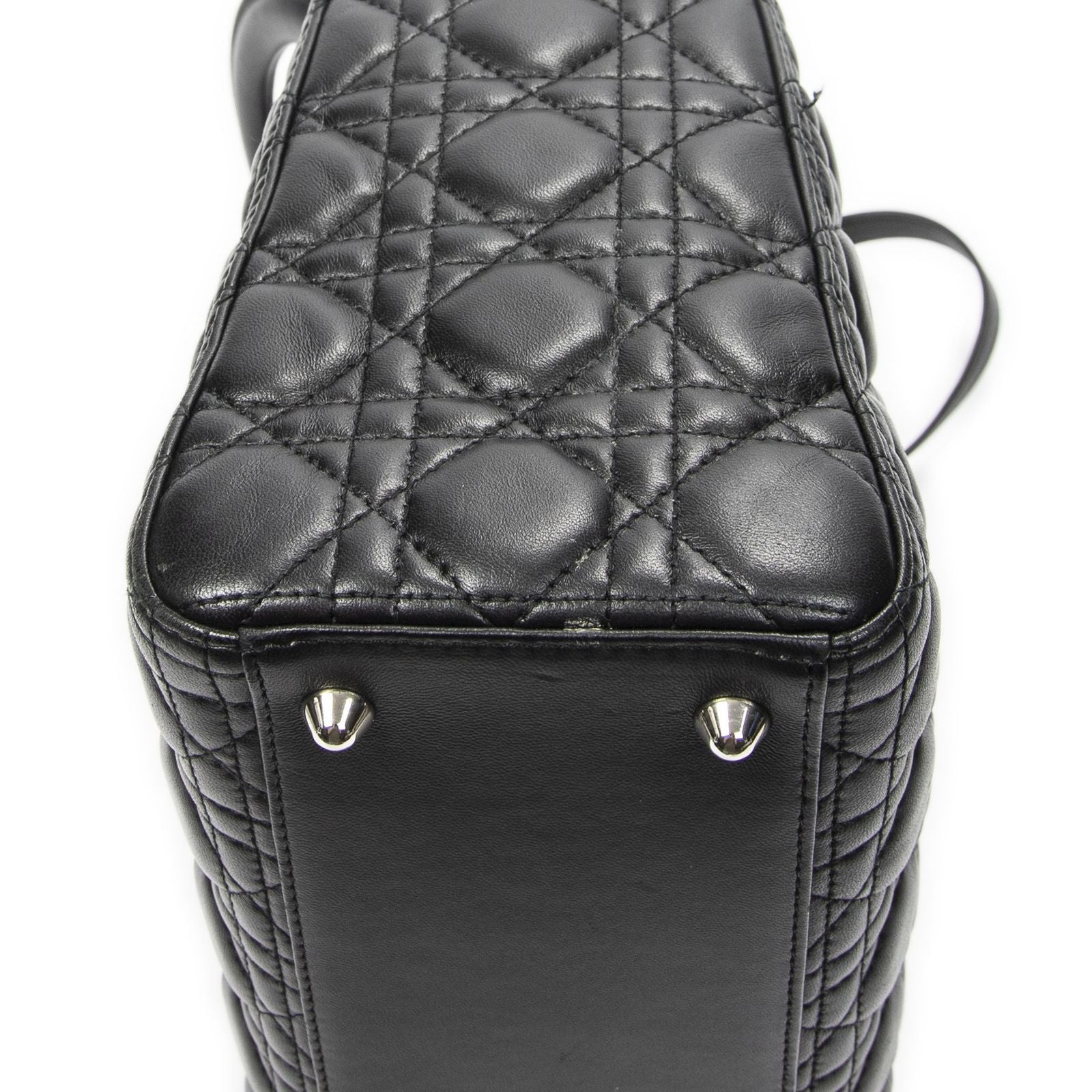 Dior Large Lady Dior Zip Black Cannage Lambskin Leather Handbag — view 8