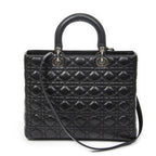 Dior Large Lady Dior Zip Black Cannage Lambskin Leather Handbag — view 5