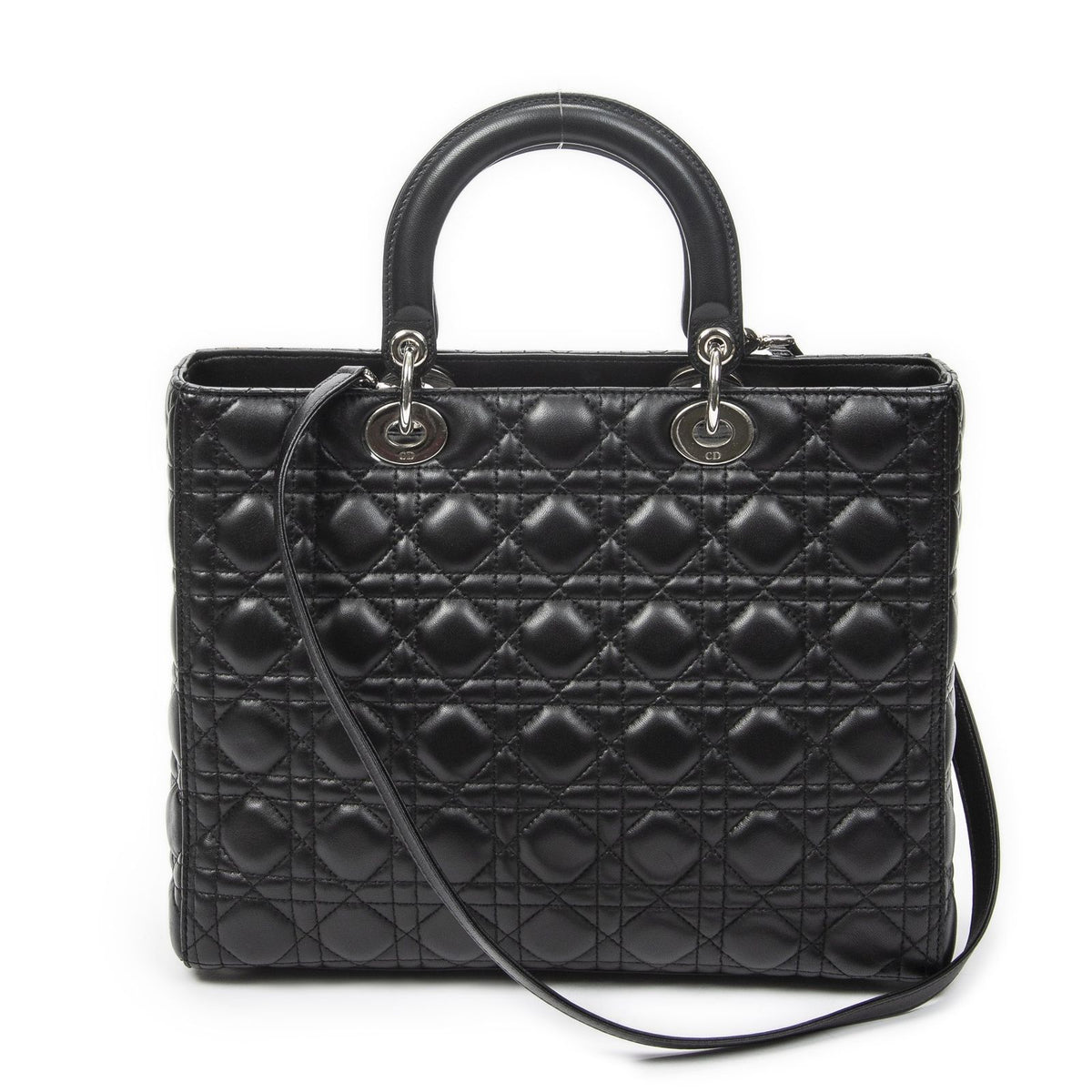 Dior Large Lady Dior Zip Black Cannage Lambskin Leather Handbag — view 5
