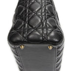 Dior Medium Lady Dior Zip Black Kanaj Lambskin Leather Handbag — view 8