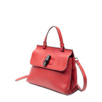 Gucci Small Bamboo Top Handle Flap Bag Red Gray Leather — view 2