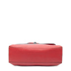 Gucci Small Bamboo Top Handle Flap Bag Red Gray Leather — view 6