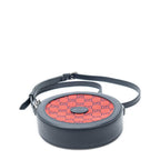 Gucci GG Round Cross Belt Bag Navy Gray Leather — view 6