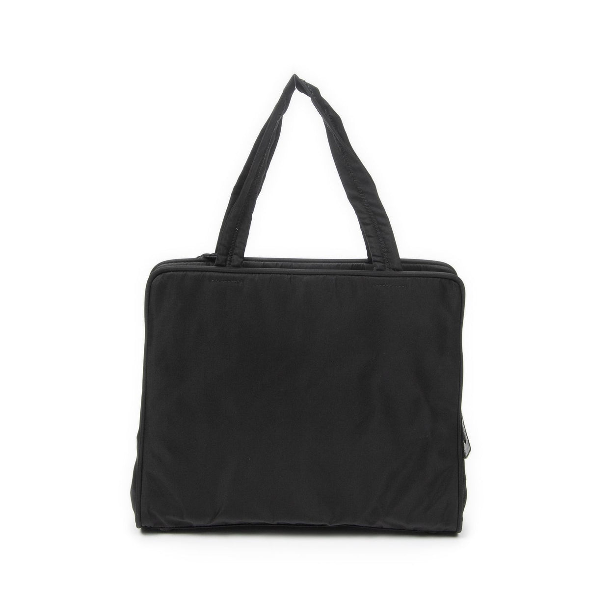 Prada Square Zip Tote Black Nylon Canvas — view 5