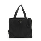 Prada Square Zip Tote Black Nylon Canvas