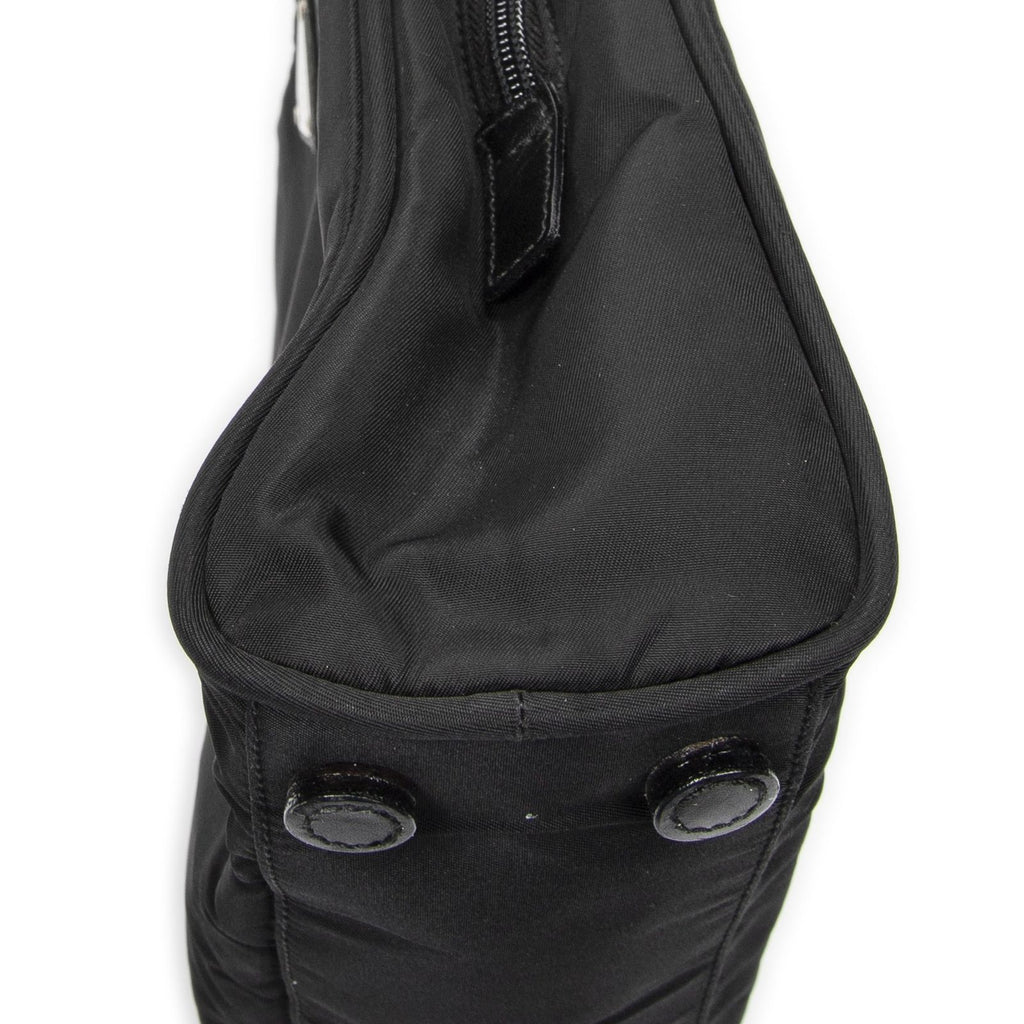 Prada Square Zip Tote Black Nylon Canvas — view 8