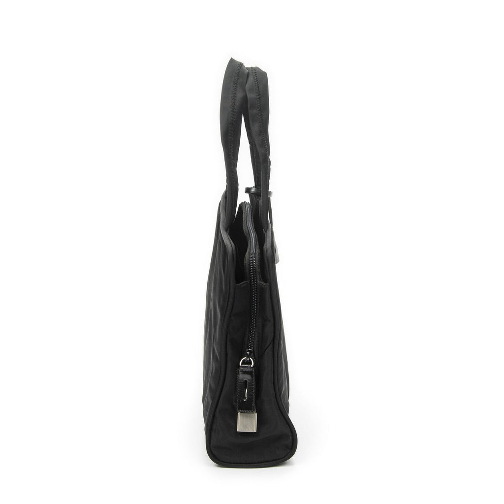 Prada Square Zip Tote Black Nylon Canvas — view 4