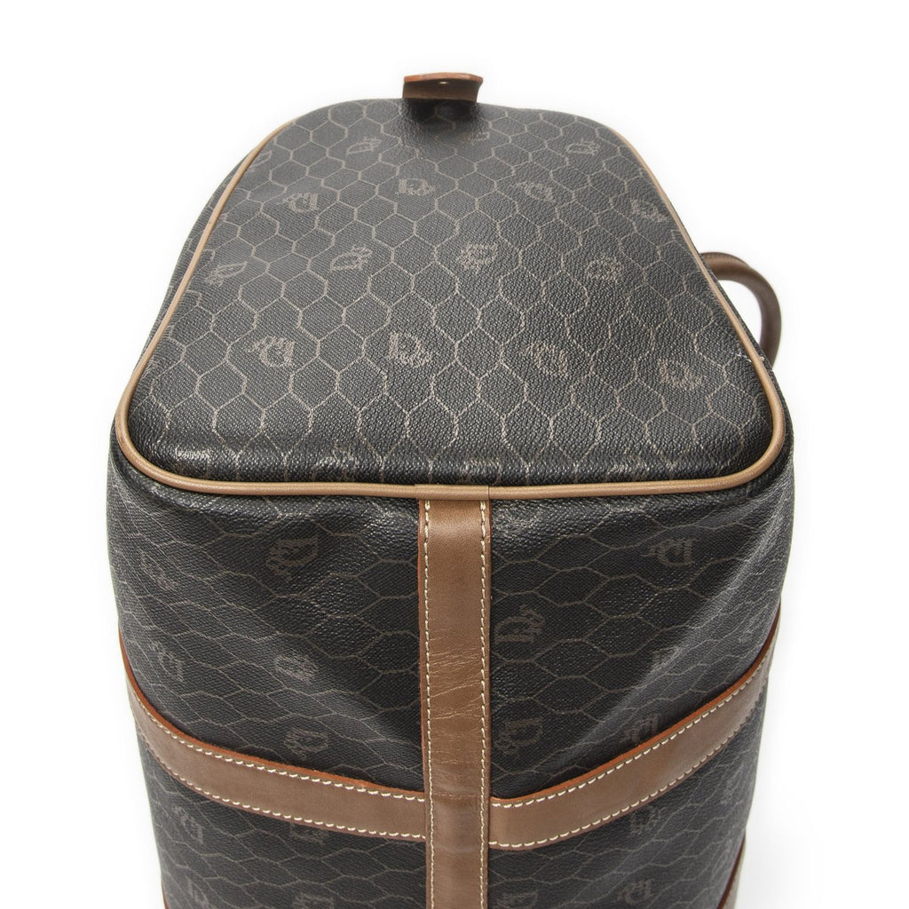 Dior Medium Boston Gray Brown Honeycomb Canvas Handbag — view 7