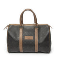 Dior Medium Boston Gray Brown Honeycomb Canvas Handbag