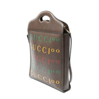 Gucci Embroidery Tote Brown Gray — view 2
