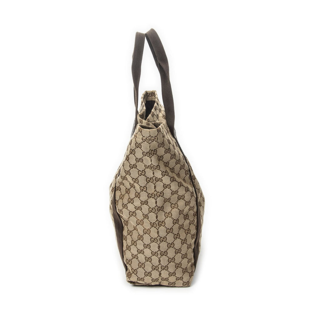 Gucci Open Shopping Tote Beige Brown GG Canvas — view 3