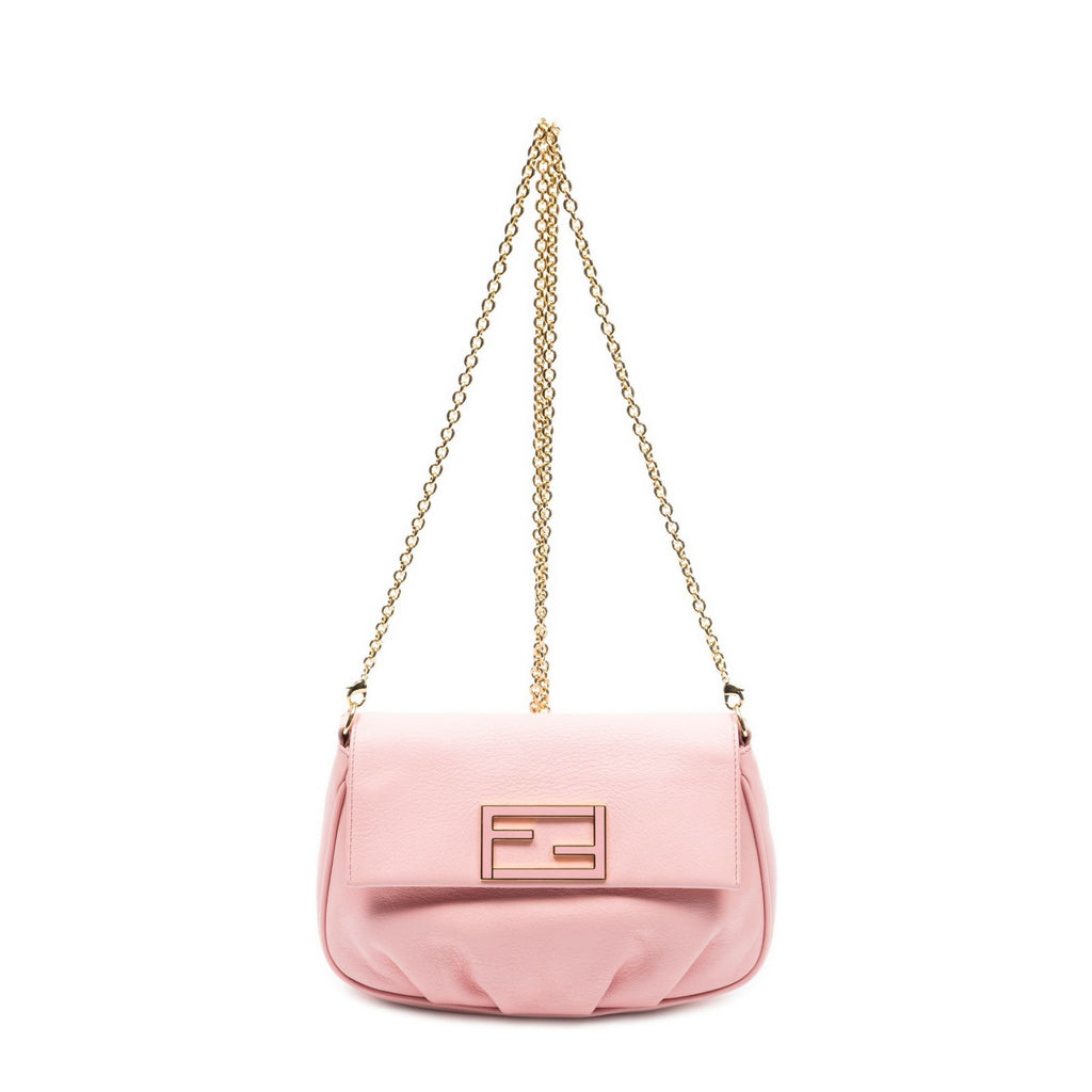 Fendi Star Pochette Crossbody Pink Calfskin Leather