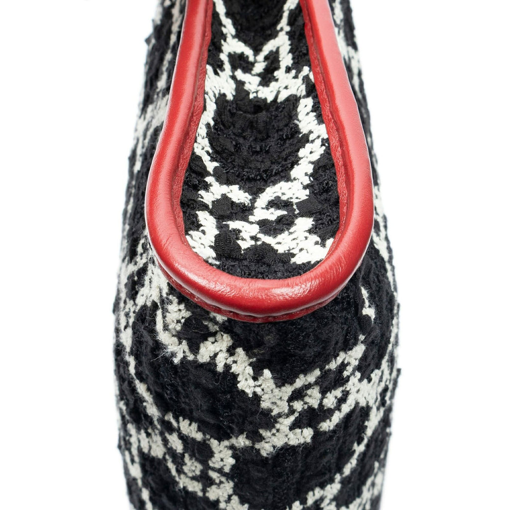 Gucci Rajah Tweed Chain Large Tote Red Black — view 8