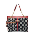 Gucci Rajah Tweed Chain Large Tote Red Black