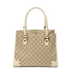 Gucci Scarlet Studs Tote Beige Ivory GG Canvas