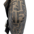 Fendi Baguette Brown Black Zucca Canvas Shoulder Bag — view 7