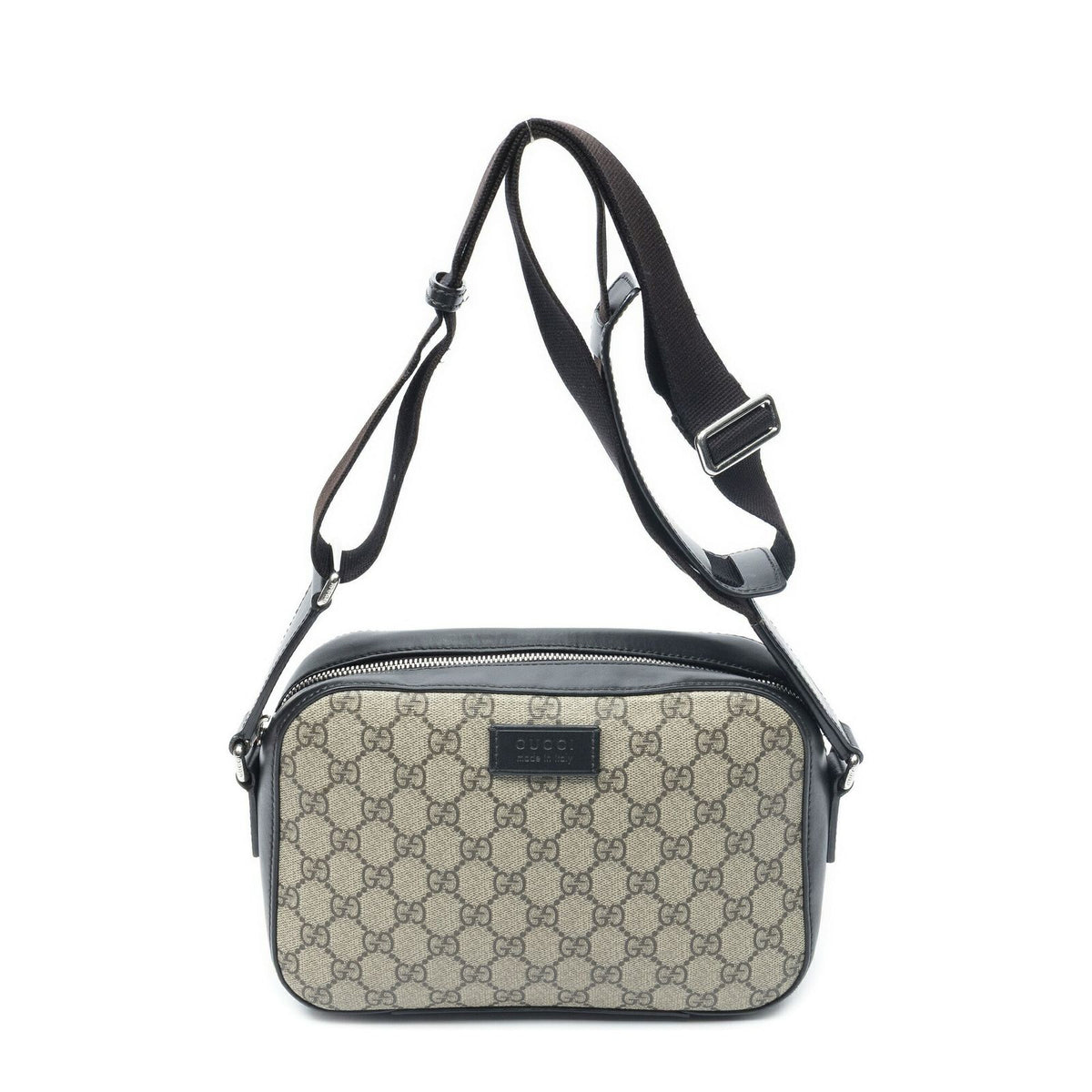 Gucci Camera Bag Beige Black Supreme Canvas
