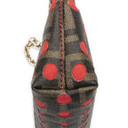 Fendi Cutout Pouch Red Brown Star Perforation Zucca Canvas — view 7