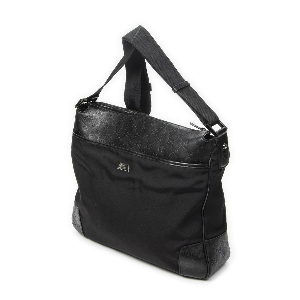 Gucci Large Front Pocket Messenger Black Nylon Canvas — view 2