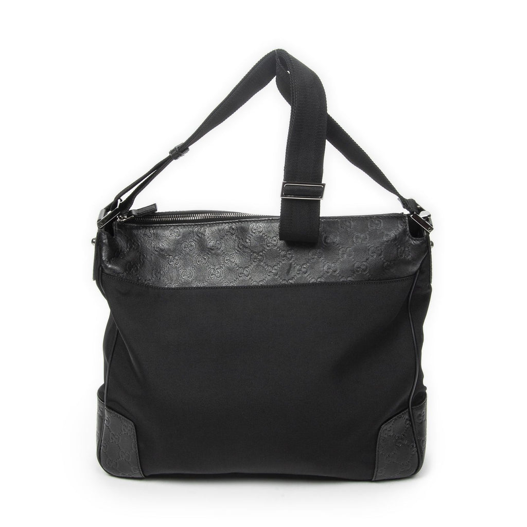 Gucci Large Front Pocket Messenger Black Nylon Canvas — view 5