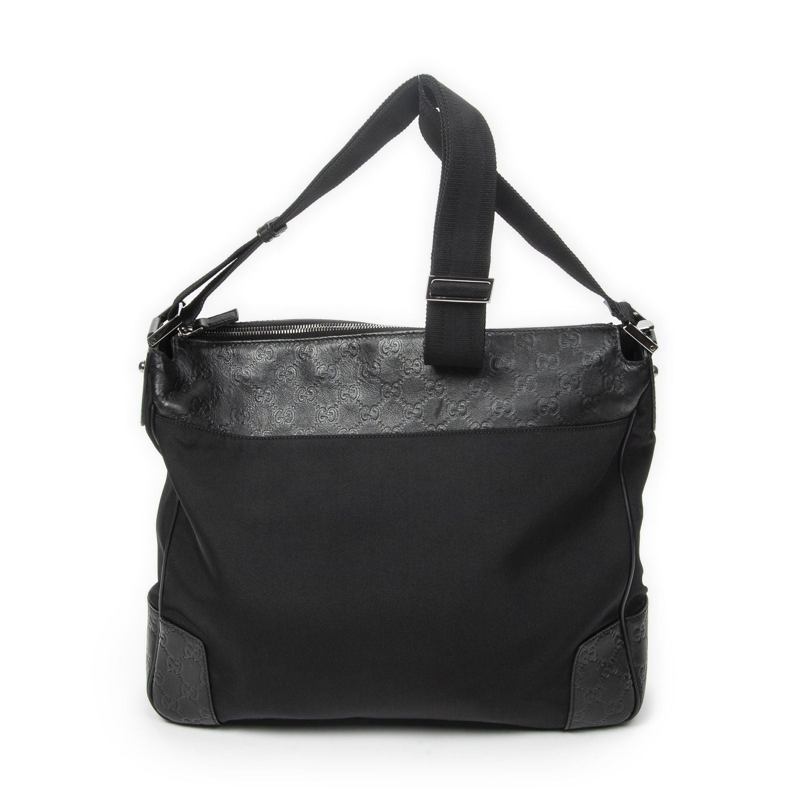 Gucci Large Front Pocket Messenger Black Nylon Canvas — view 5