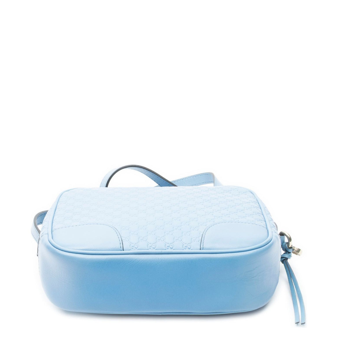 Gucci Bree Cross Belt Bag Blue Micro Guccissima Leather — view 6